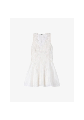 Womens Sandro Sleeveless V-Neck Linen-Blend Mini Dress