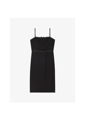 Womens The Kooples Sleeveless Bow-Embellished Woven Midi Dress