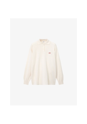 Womens Loewe Logo-Embroidered Relaxed-Fit Cashmere-Blend Polo Jumper