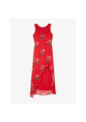 Womens The Kooples Ruffle Floral-Print Woven Maxi Dress