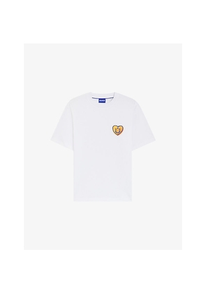 Mens Hugo Logo-Print Short-Sleeve Cotton T-Shirt