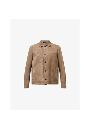 Mens Sunspel Collared Suede Jacket
