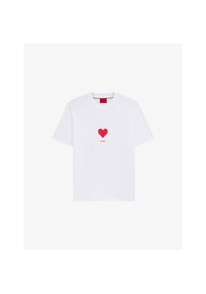 Mens Hugo Logo-Print Short-Sleeve Cotton T-Shirt