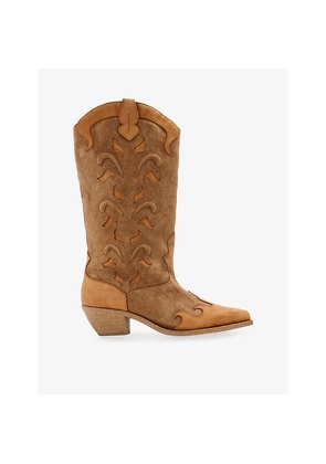 Womens Allsaints Dolly Western Heeled Suede Boots