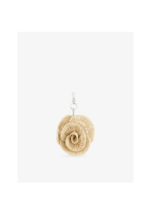 Womens The Kooples Flower Raffia Bag Charm