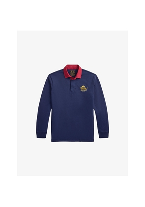 Mens Polo Ralph Lauren Brand-Print Classic-Fit Cotton-Jersey Rugby Shirt