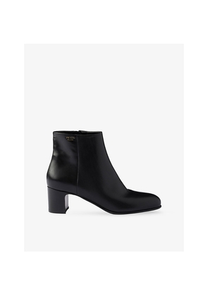 Womens Prada Almond-Toe Suede Heeled Ankle Boots