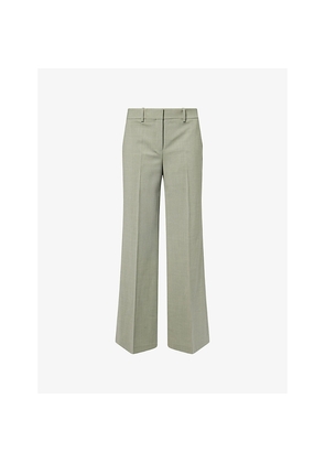Womens Theory Fluid Flare Wool Trousers