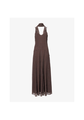Womens 4th & Reckless Kathani Polka-Dot Woven Maxi Dress