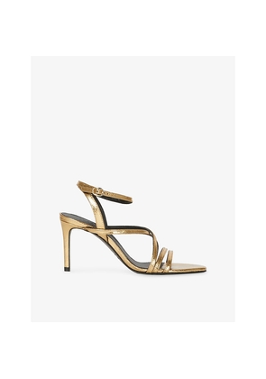 Womens The Kooples Patent-Leather Heeled Sandals