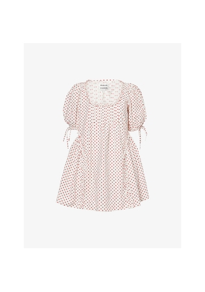 Womens Damson Madder Meri Polkadot Cotton Mini Dress