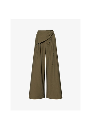 Womens Damson Madder Fabia Belted Cotton-Blend Trousers