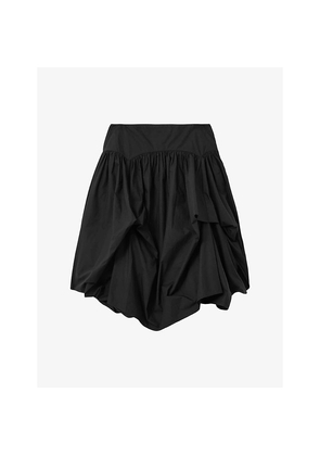 Womens Allsaints Juniper Asymmetric-Hem Cotton Mini Skirt