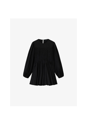 Womens Allsaints Chia Leopard-Print Cotton-Blend Mini Dress