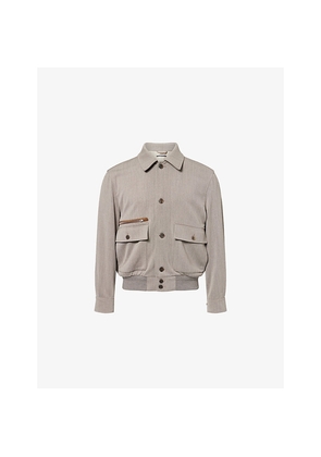 Mens Dunhill Super 120S Collared Wool Jacket