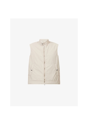 Mens Eleventy Zip Lightweight Wool-Blend Down Gilet