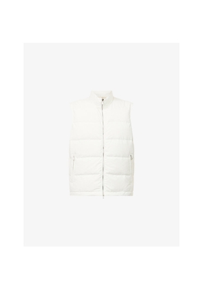 Mens Eleventy Padded Zip Wool-Blend Down Gilet