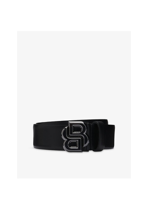 Mens Boss Monogram-Buckle Leather Belt