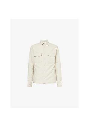 Mens Eleventy Padded Button Wool-Blend Down Overshirt