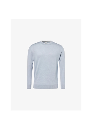 Mens Eleventy Double Neck-Trim Wool and Silk Jumper