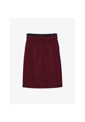 Womens Prada Triangle-Logo Poplin Midi Skirt