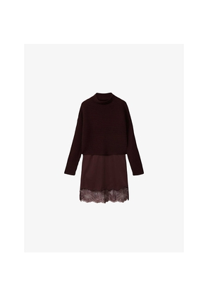 Womens Allsaints Eloise Two-In-One Woven Midi Dress