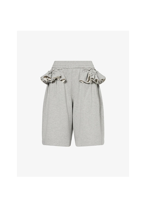 Womens Dries Van Noten Hacuna Ruffled Cotton-Jersey Shorts