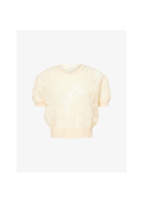 Womens Dries Van Noten Lace Woven Cotton-Knit Jumper