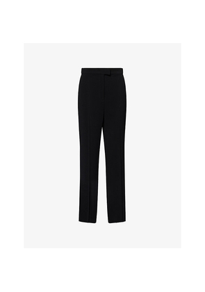 Womens Valentino Garavani Press-Pleat Straight-Cut Woven Trousers