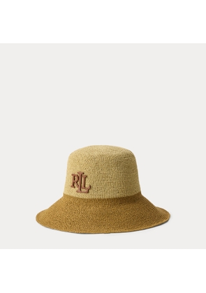 Two-Tone Crocheted Straw Bucket Hat