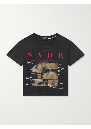 Enfants Riches Déprimés - Les Crimes De L'Amour Distressed Printed Distressed Cotton-Jersey T-Shirt - Men - Black - XS