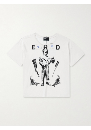 Enfants Riches Déprimés - Printed Distressed Cotton-Jersey T-Shirt - Men - White - S