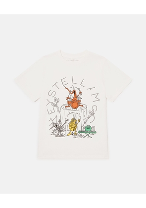 Stella McCartney - Bug Band Graphic T-Shirt, Woman, Ivory, Size: 5