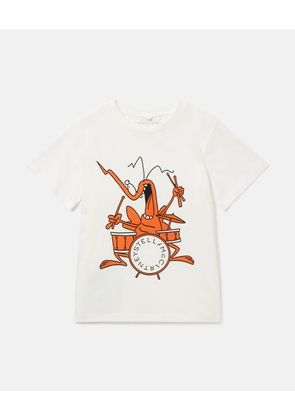 Stella McCartney - Bug Band Graphic T-Shirt, Woman, Ivory, Size: 5