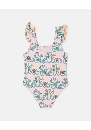 Stella McCartney - Stella Vine Print Swimsuit, Woman, Pink/Multicolor, Size: 2