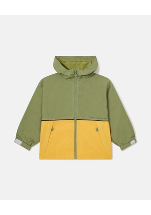 Stella McCartney - Colour Block Hooded Raincoat, Woman, Green, Size: 4