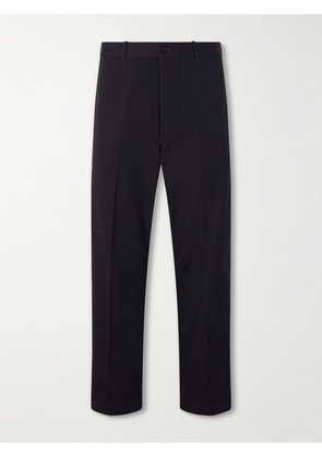 Kaptain Sunshine - Buckleback Straight-Leg Cotton-Gabardine Suit Trousers - Men - Blue - 1