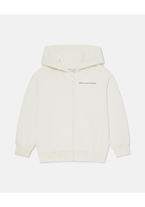 Stella McCartney - Logo Full-Zip Hoodie, Woman, Cream, Size: 3