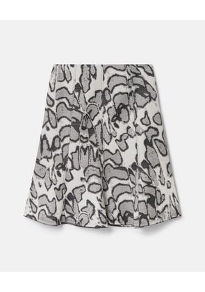 Stella McCartney - Abstract Moth Jacquard Belted Skirt, , Size: 44