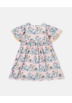 Stella McCartney - Stella Vine Print Dress, Woman, Pink/Multicolor, Size: 4