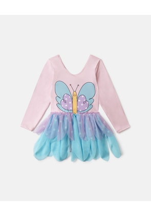 Stella McCartney - Butterfly Graphic Tulle Skirt Dress, Woman, Pink, Size: 2