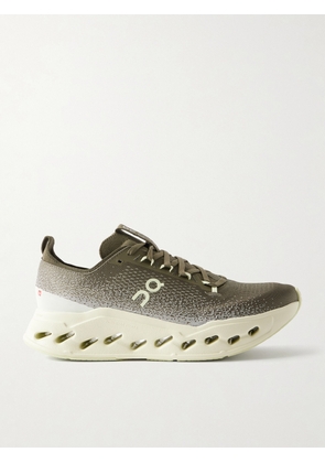 ON - Cloudsurfer Max Rubber-Trimmed Stretch-Knit Sneakers - Men - Green - US Men's 7