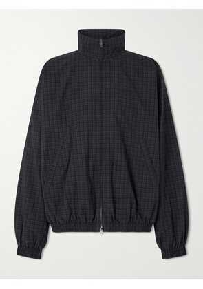 Balenciaga - Logo-Embroidered Checked Cotton Jacket - Men - Blue - FR 46