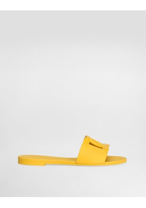 Dolce & Gabbana Beachwear - Woman Slides And Mules Yellow Rubber 36