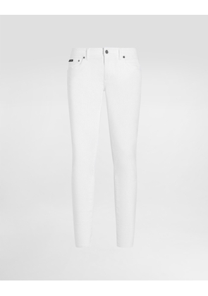 Dolce & Gabbana White Skinny Stretch Jeans - Man Denim Multi-colored 44