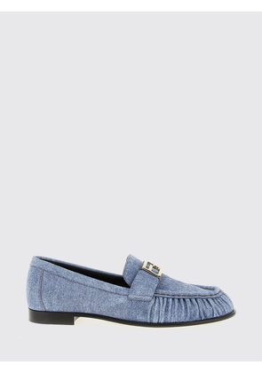 Loafer FENDI Woman color Blue
