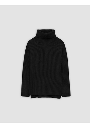 Cardigan Stitch High Neck Jumper - L