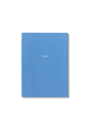 Smythson 2026 Soho Weekly Vertical Diary In Panama In Nile Blue