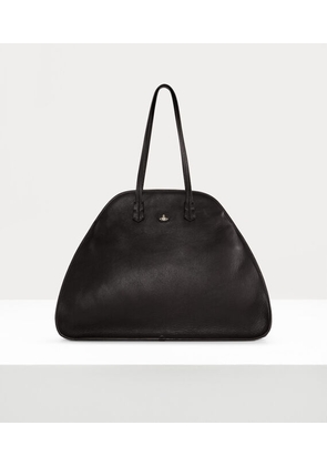 Vivienne Westwood Yasmina Large Handbag Aniline Leather Black-dark-silver