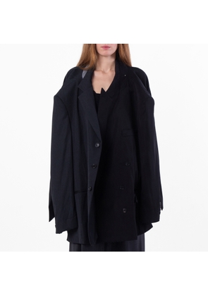 Balenciaga Distressed Double Sleeve Tailored Jacket, Size 2